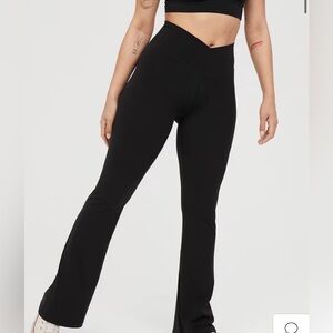 Aerie High Rise Cross Over Flare Leggings